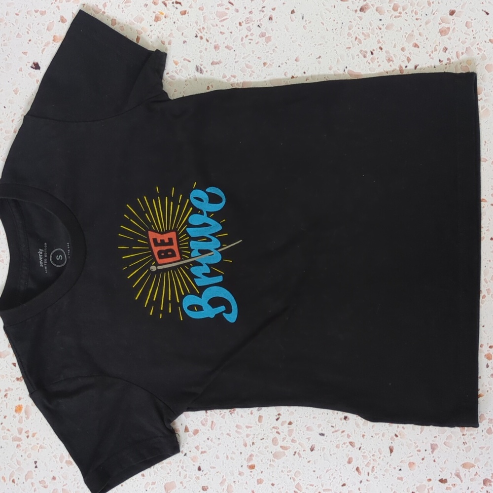 Sevenly | Be Brave Graphic T-Shirt 100% Cotton Black Short Sleeve | S